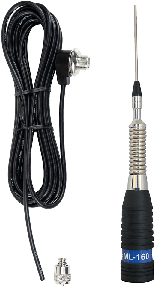 CB PNI ML160 antenos komplektas, 145 cm ir PNI T601 jungiamasis kabelis, kurio ilgis 4 metrai, skirtas montuoti ant stacionarios atramos