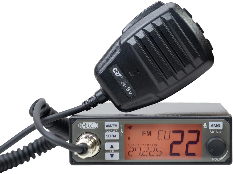 CB radijo stotelė CRT Alpha N ASQ, 4W, NRC, Echo, RF Gain, Roger Beep, spalvotas ekranas, 12V-24V