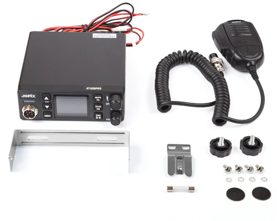 CB radijo stotelė JOPIX AT-606PRO ASQ, AM/FM, 4W, 12V-24V, PA, VOX, triukšmo slopintuvas