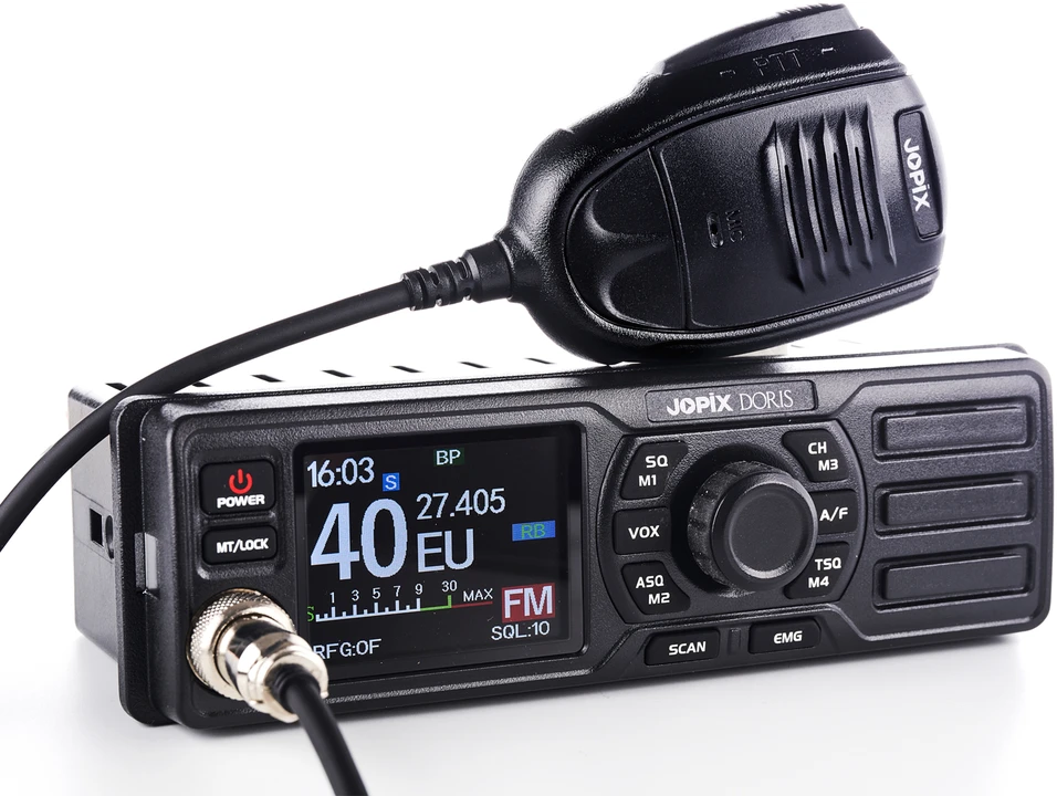 CB radijo stotelė JOPIX Doris 40CH, AM/FM, 4W, ASQ, Roger Beep, VOX, 12-24V