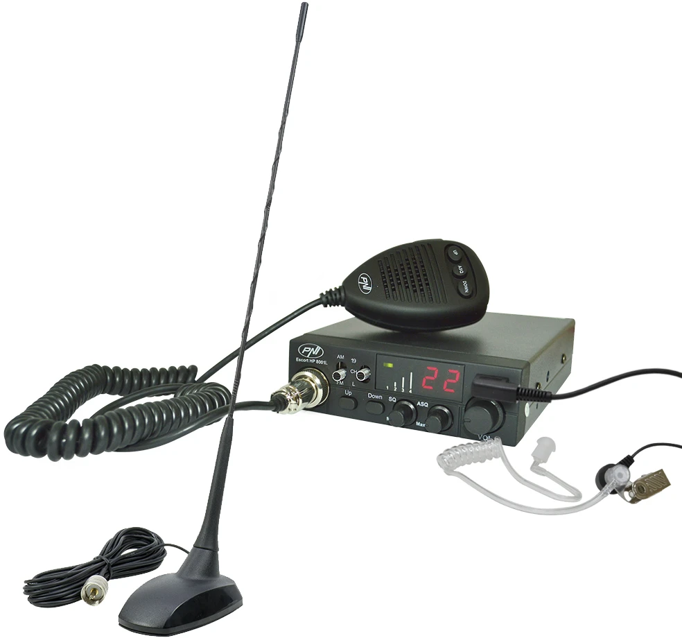 CB radijo stotelė PNI ESCORT CB 8001L ASQ + CB antena PNI Extra 48 su magnetu