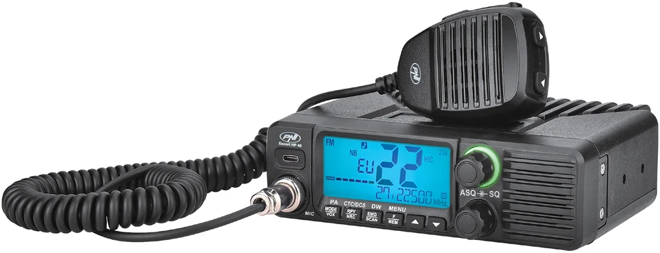 CB radijo stotelė PNI Escort HP 40, multistandartinė, 4W, AM, FM, 12V, ASQ, RF Gain 12 – 24 V