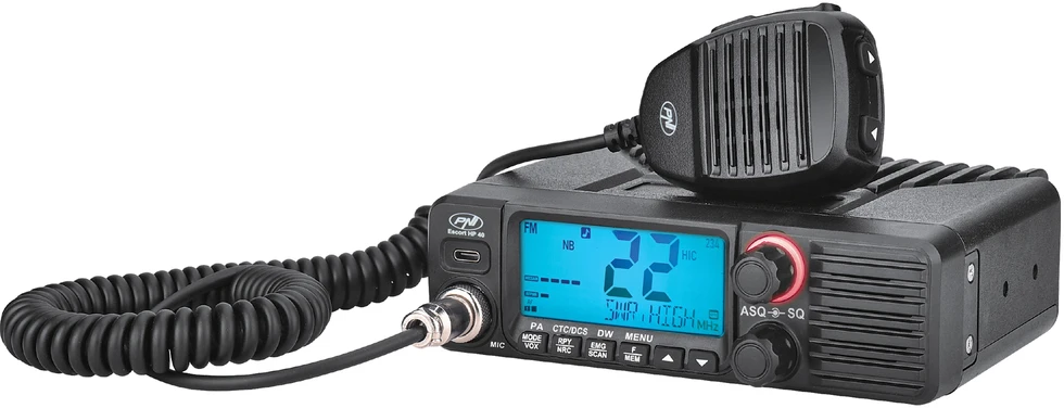 CB radijo stotelė PNI Escort HP 40, multistandartinė, 4W, AM, FM, 12V, ASQ, RF Gain 12 – 24 V