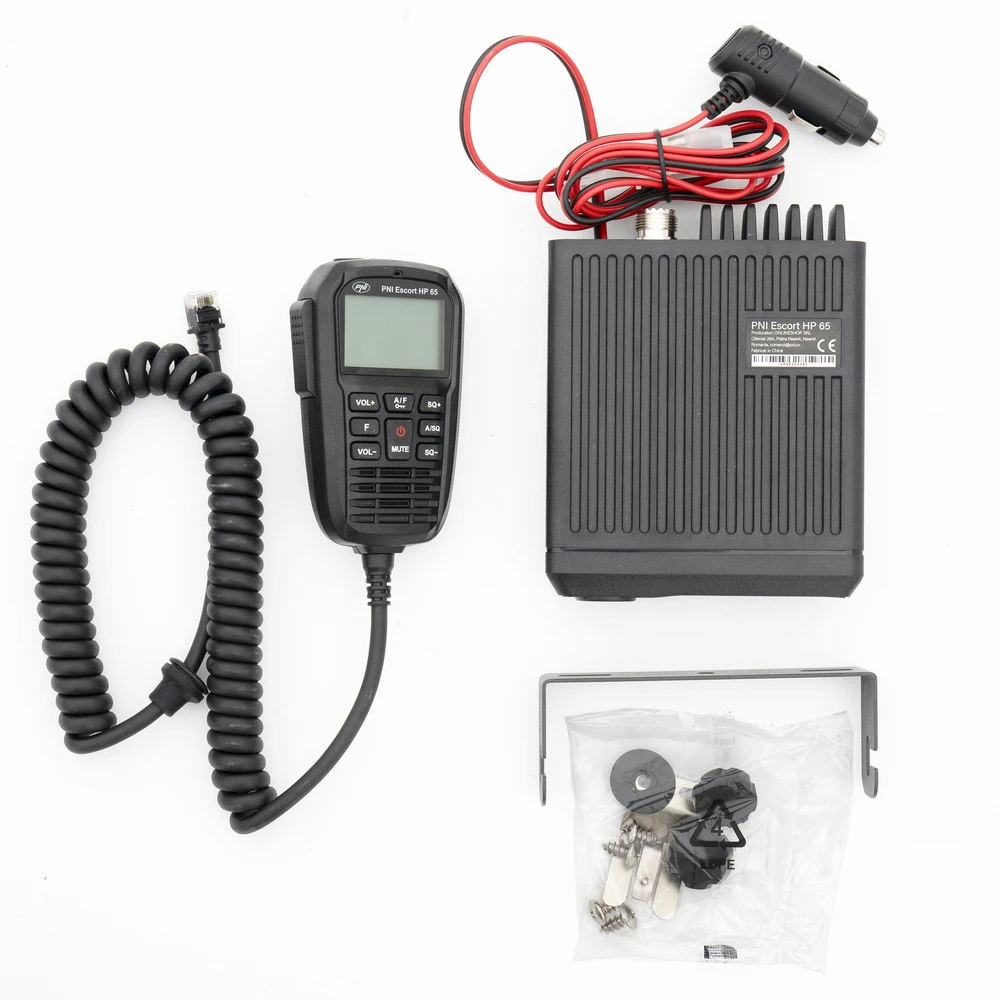 CB radijo stotelė PNI Escort HP 65 ASQ, multi-norm, RF Gain, ASQ, reguliuojamas SQ, 12 – 24 V cigarečių degiklio lizdas pridedamas