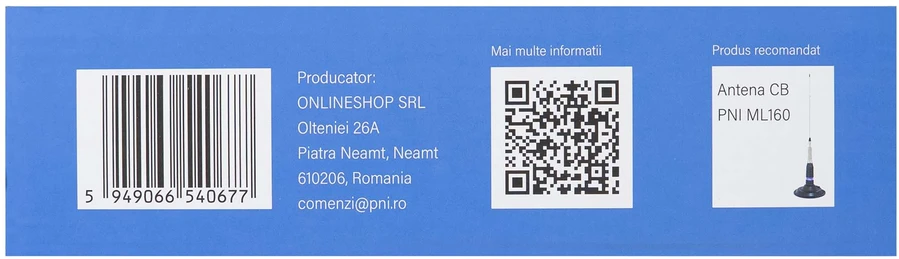 CB radijo stotelė PNI Escort HP 6500 PRO, daugiastandartė, VOX, NRC, 4W, AM-FM, 12V, SQ, ASQ, komplekte yra cigarečių degiklio kištukas