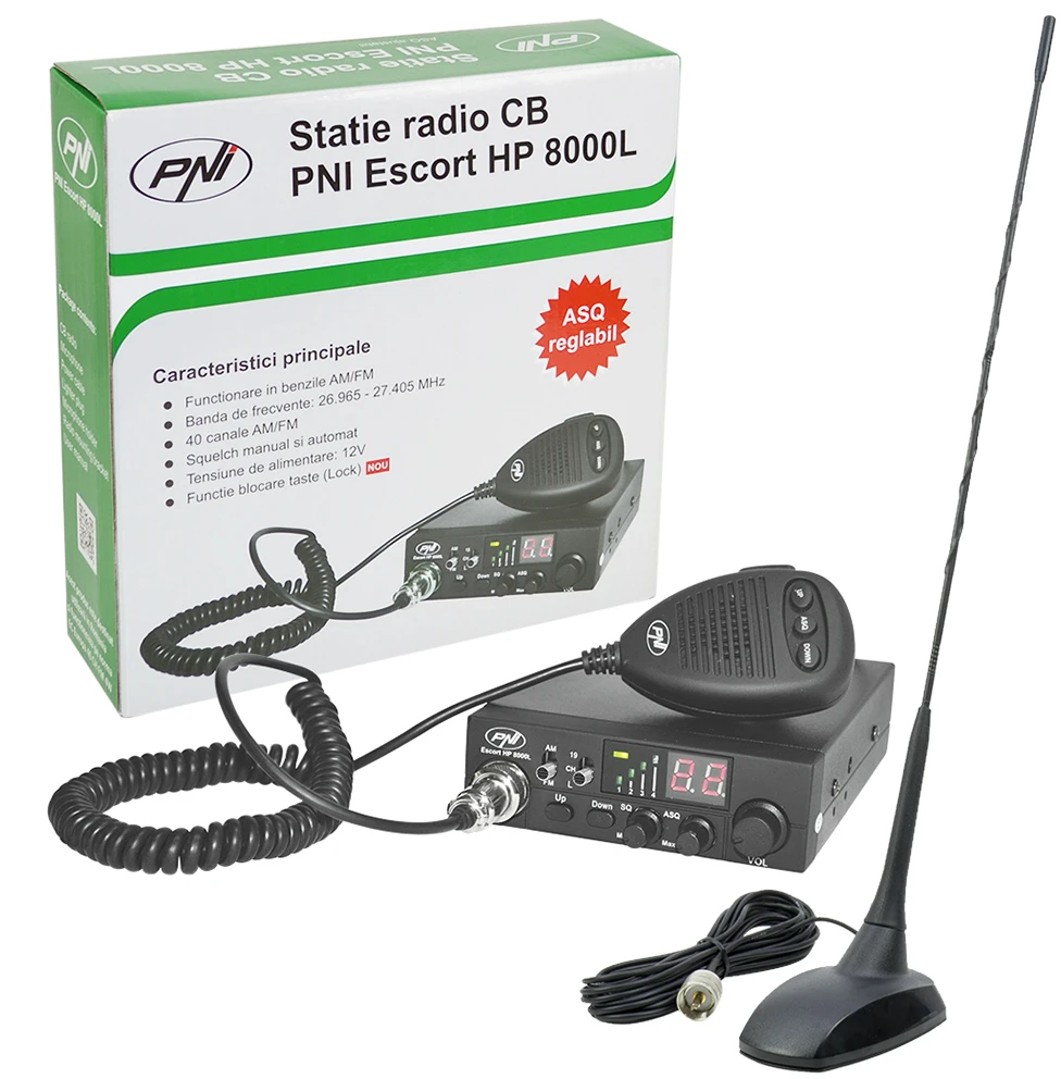 CB radijo stotelė PNI ESCORT HP 8000L ASQ + antena PNI Extra 48 su magnetu