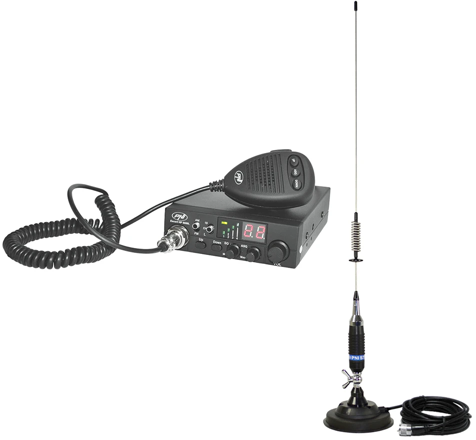 CB radijo stotelė PNI ESCORT HP 8000L ASQ + CB antena PNI S75 su magnetu