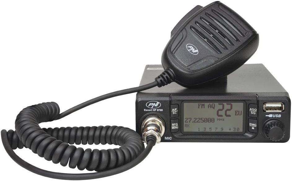 CB radijo stotelė PNI Escort HP 9700 USB, ANC, ASQ, 12V maitinimo šaltinis, pridedamas cigarečių degiklio kištukas