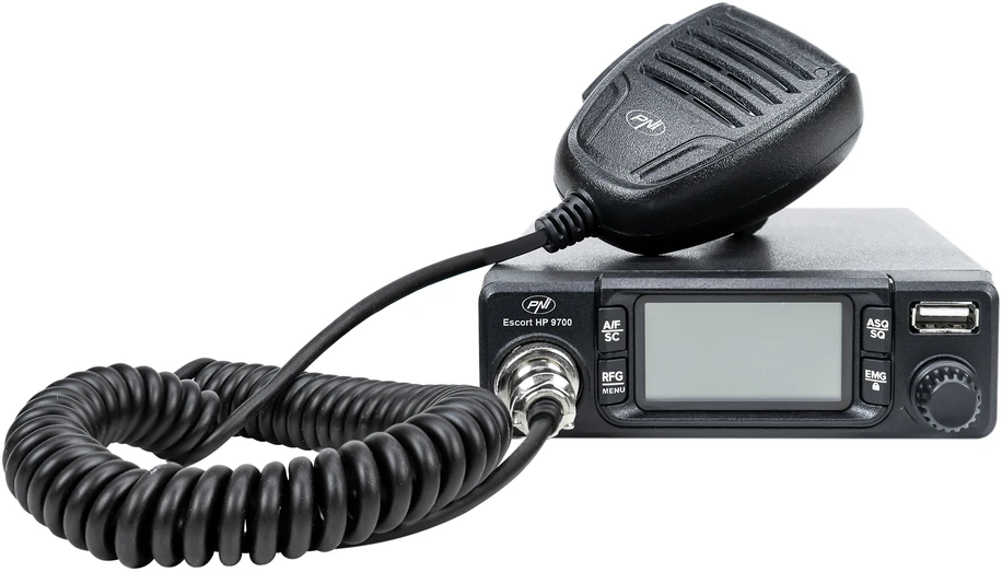CB radijo stotelė PNI Escort HP 9700 USB, ANC, ASQ, 12V maitinimo šaltinis, pridedamas cigarečių degiklio kištukas