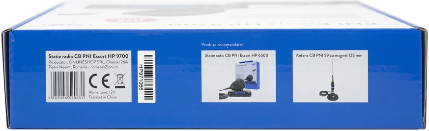 CB radijo stotelė PNI Escort HP 9700 USB, ANC, ASQ, 12V maitinimo šaltinis, pridedamas cigarečių degiklio kištukas