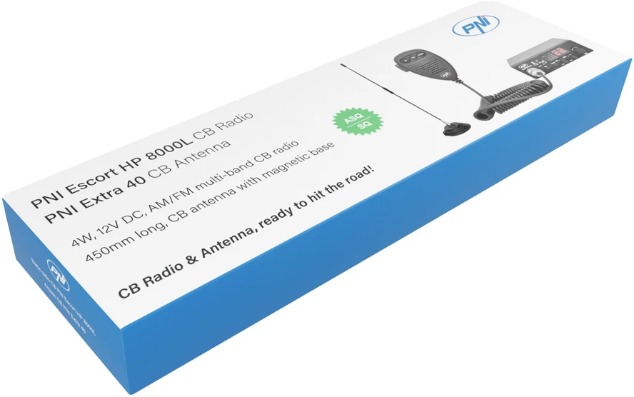 CB radijo stotelės komplektas PNI Escort HP 8000L ASQ + CB antena PNI Extra 40 su magnetu