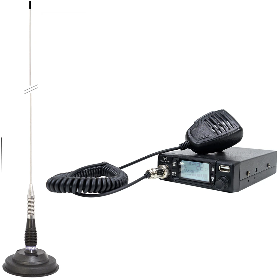 CB radijo stotelės komplektas PNI Escort HP 9700 USB ir CB antena PNI ML100 su magnetiniu pagrindu