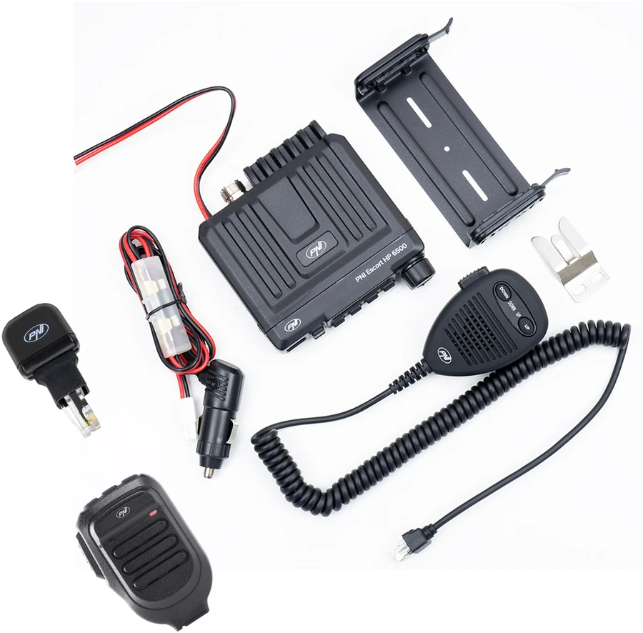 CB radijo stotelės komplektas PNI Escort HP 6500, RX-TX KL203P stiprintuvas, AM-FM-SSB, 100W, 12V ir PNI R50 kabelis