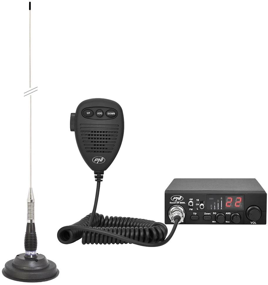 CB radijo stoties komplektas PNI ESCORT HP 8000L ASQ + CB antena PNI ML100