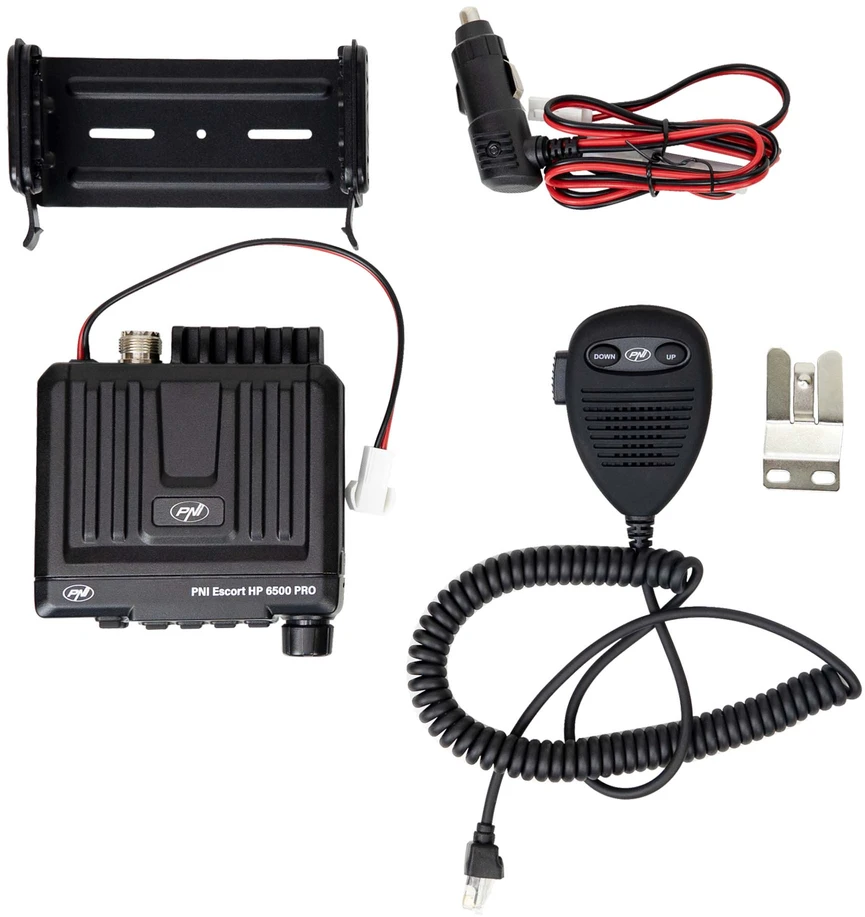 CB radijo stoties komplektas PNI Escort HP 6500 PRO, ASQ, VOX, NRC su CB antena PNI ML70 su magnetu