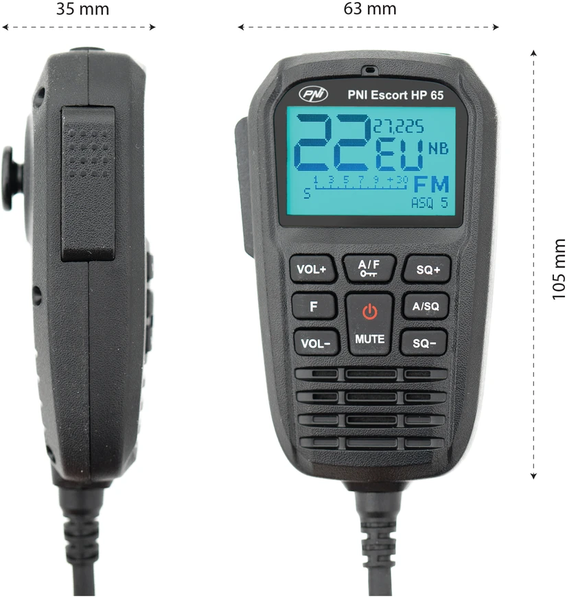 CB radijo stoties komplektas PNI Escort HP 65 ASQ ir CB antena PNI ML70 su magnetu