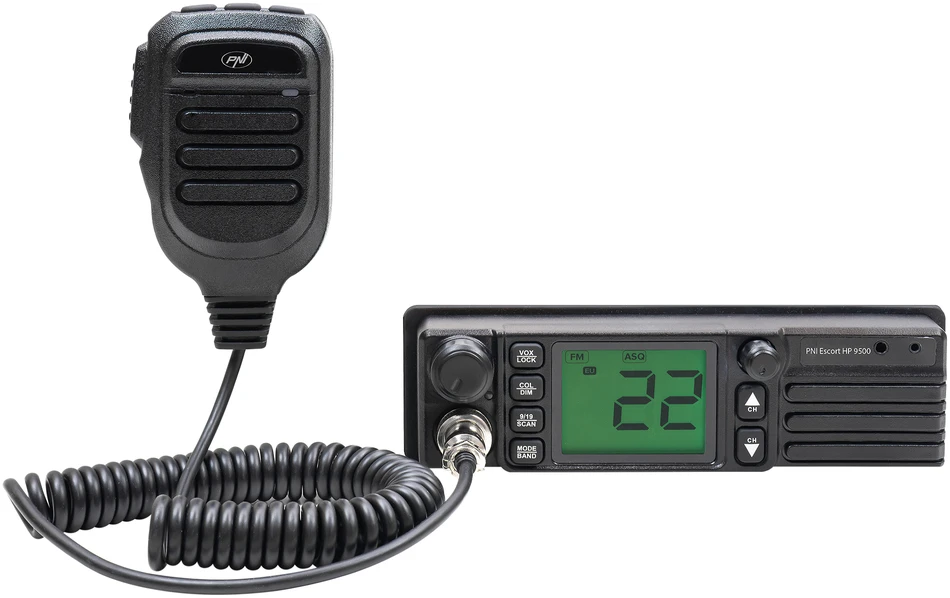 CB radijo stoties komplektas PNI Escort HP 9500, RX-TX KL203P stiprintuvas, AM-FM-SSB, 100W, 12V ir PNI R50 kabelis