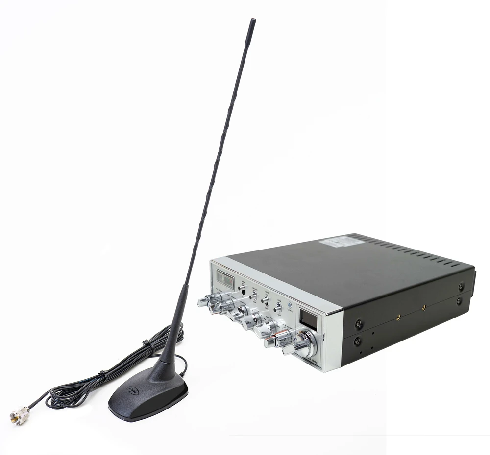 CB radijo stoties komplektas PNI Super Star-3900 AM/FM/USB/CW/PA, 12V, ASQ su PNI Extra 48 CB antena su magnetu