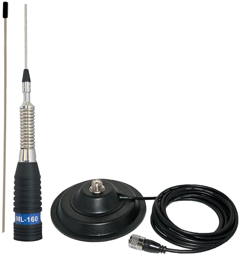 CB radijo stoties komplektas TTi TCB-550 EVO, VOX, NB filtras, 12-24V su PNI ML160 antena su magnetiniu pagrindu