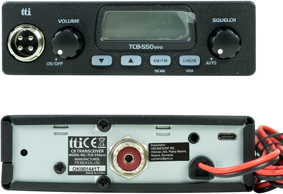 CB TTi TCB-550 EVO radijo stoties komplektas + PNI ML100 antena su magnetu