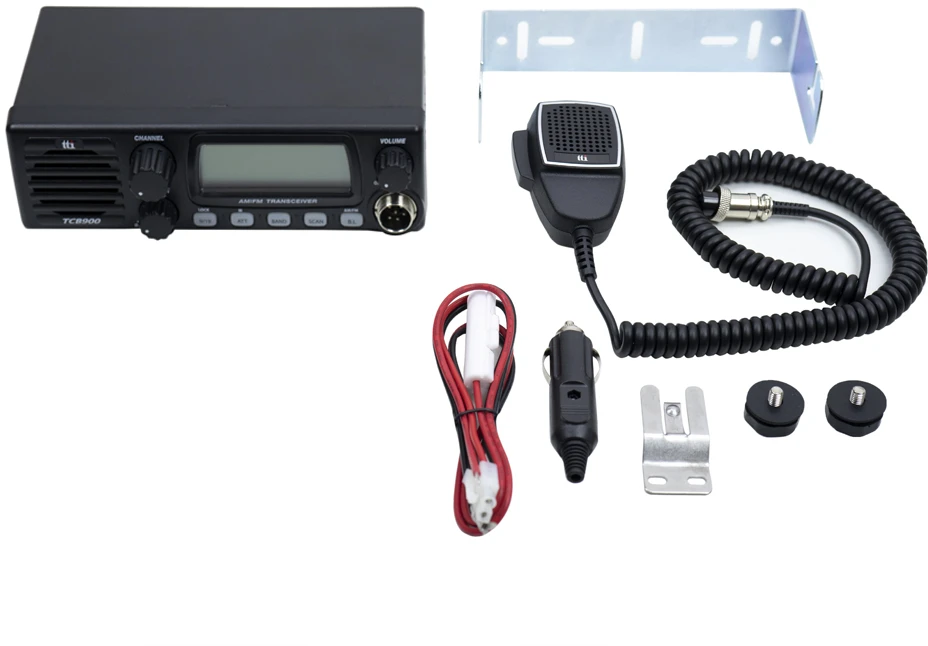 CB TTi TCB-900 12-24V maitinimo stotelė su priekiniu garsiakalbiu, AM-FM, 12V-24V, 4W, nuskaitymas (Scan), ASQ, užraktas (Lock)