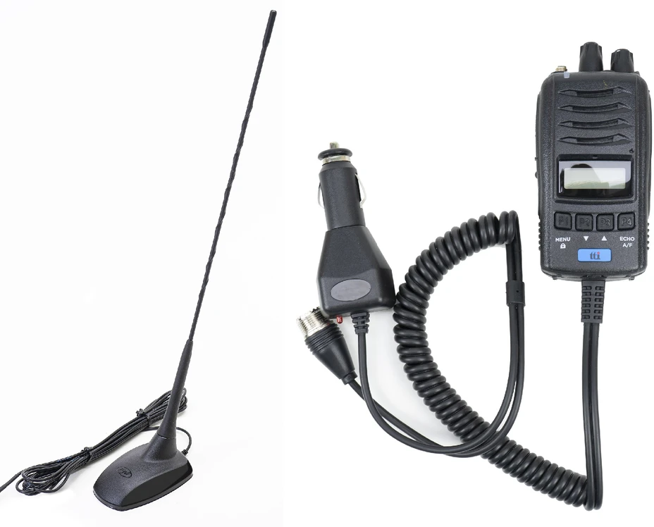 CB TTi TCB-H100 radijo stoties komplektas ir CB PNI Extra 48 antena