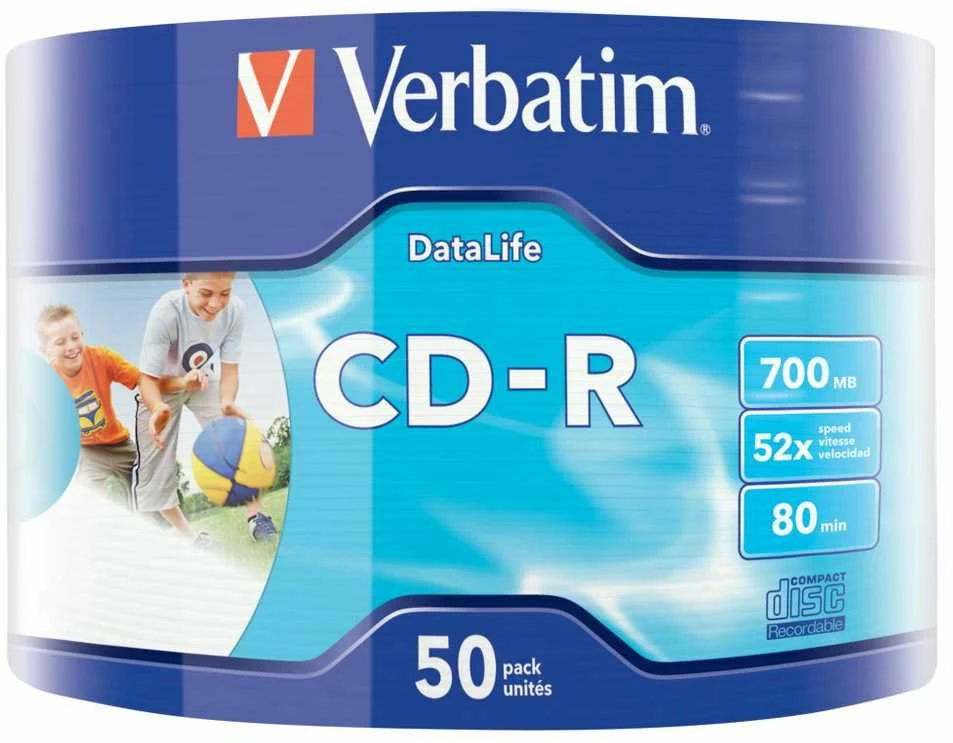 VERBATIM 43794 CD-R Verbatim 50 vnt., 700 MB, 52x, įpakavimas INKJET SPAUSDINTA
