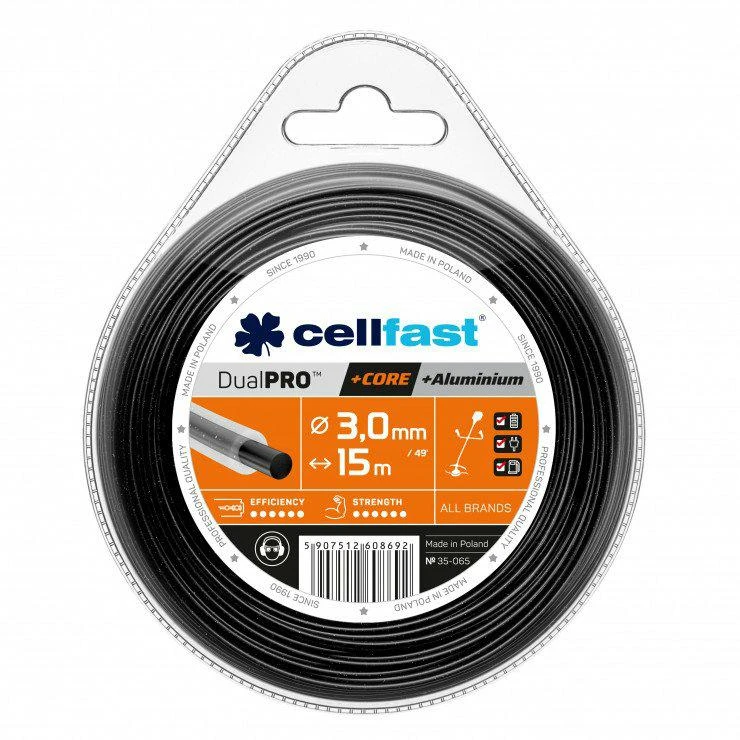 CELLFAST VALAS ŽOLIAPJOVEI SU ŠERDIMI 3,0 mm * 15 m APVALUS