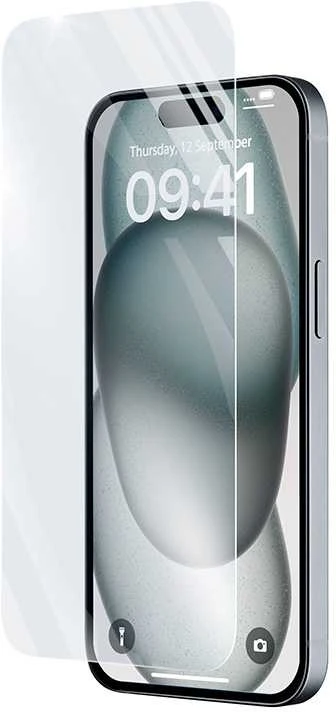 „Cellular Line Cellularline Impact Glass“ – grūdintas apsauginis stiklas, skirtas „Apple iPhone 15 Plus“ / „Apple iPhone 15 Pro Max“.