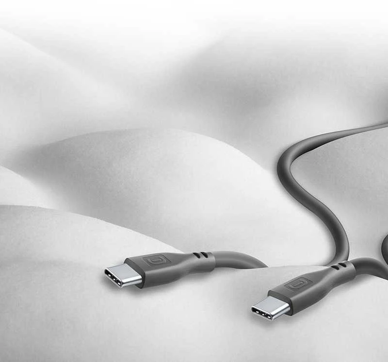 „Cellular Line Cellularline Soft Cable“ – USB-C į USB-C laidas, 1,2 m, juodas
