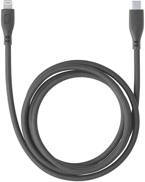„Cellular Line Cellularline Soft Cable“ – USB-C į „Lightning“ laidas, sertifikuotas MFi, 1,2 m, juodas