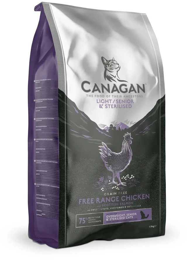 Maisto produktai - Canagan Light/Senior vištiena sausas kačių maistas 1,5kg