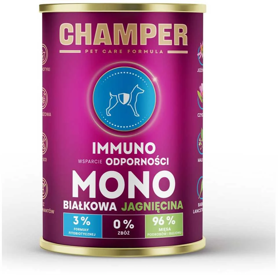 Gyvūnų Maistas - CHAMPER Immuno Aviena Šlapi 400g