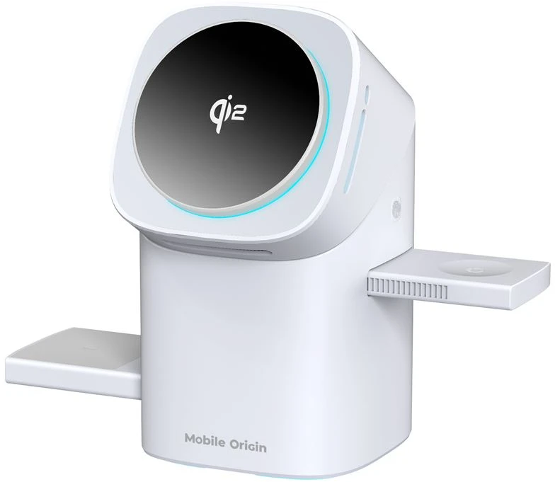 Mobile Origin 3in1 belaidė Qi2 įkrovimo stotelė PW11, baltas