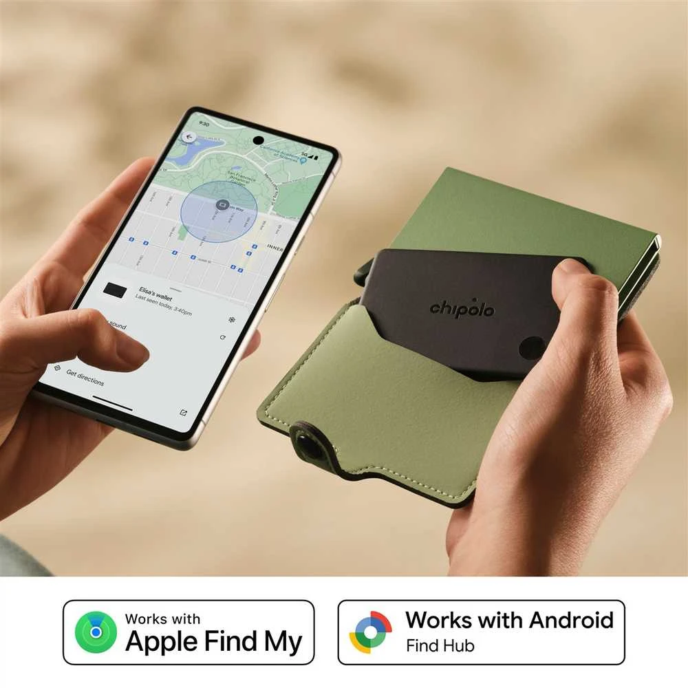 „Chipolo CARD“ – belaidis įkraunamas plonas „Bluetooth“ sekiklis, skirtas „iOS“ ir „Android“, anglies spalvos