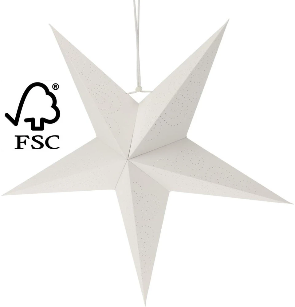 Christmas Decoration DEKORACINĖ KABINAMA POPIERINĖ ŽVAIGŽDĖ 45CM BALTA 740104
