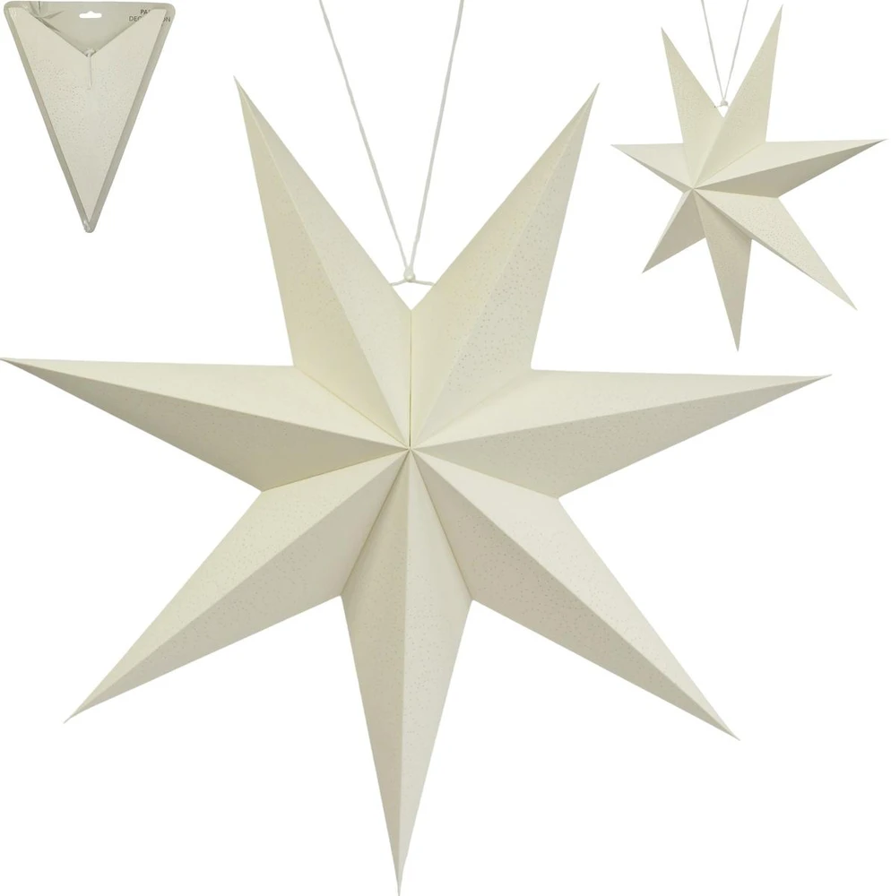 Christmas Decoration DEKORACINĖ KABINAMA POPIERINĖ ŽVAIGŽDĖ 45CM BALTA 740104