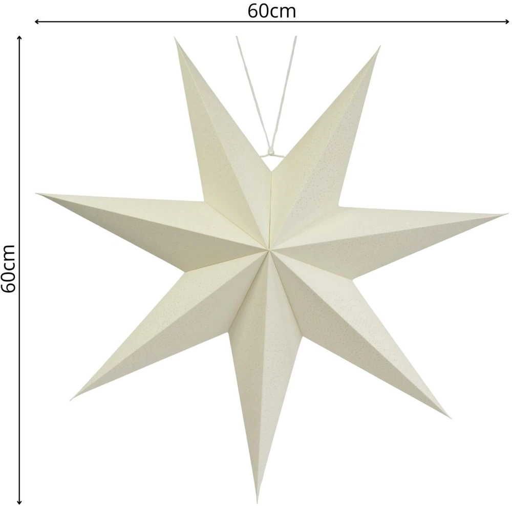 Christmas Decoration DEKORACINĖ KABINAMA POPIERINĖ ŽVAIGŽDĖ 60CM BALTA 740142