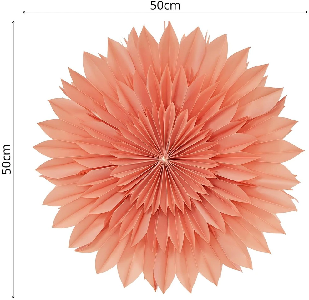 Christmas Decoration kabaneriaus popierinė žvaigždė 3D 50 cm rožinė