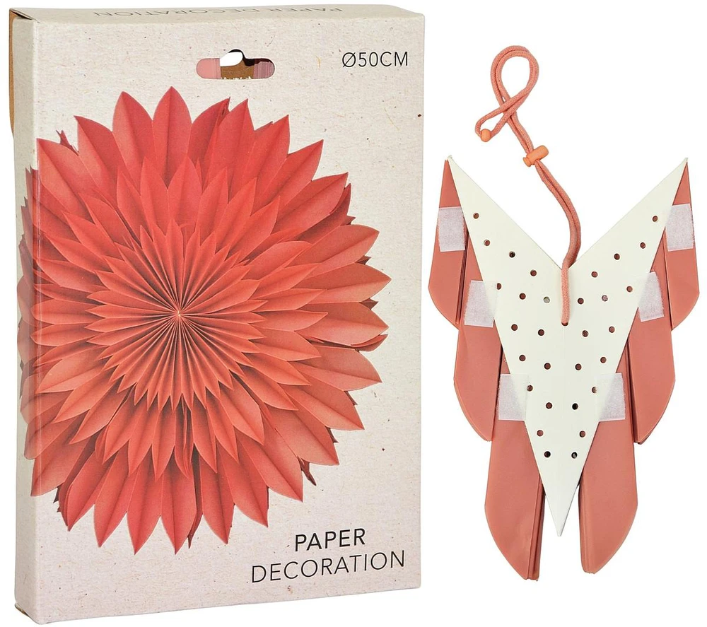Christmas Decoration kabaneriaus popierinė žvaigždė 3D 50 cm rožinė
