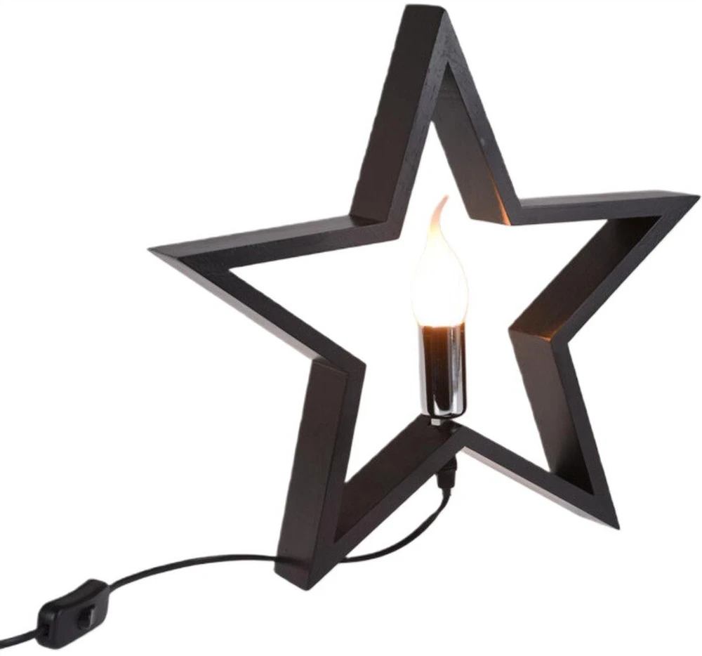 Christmas Decoration Medinis LED šviestuvas žvaigždė 34,5 cm juodas