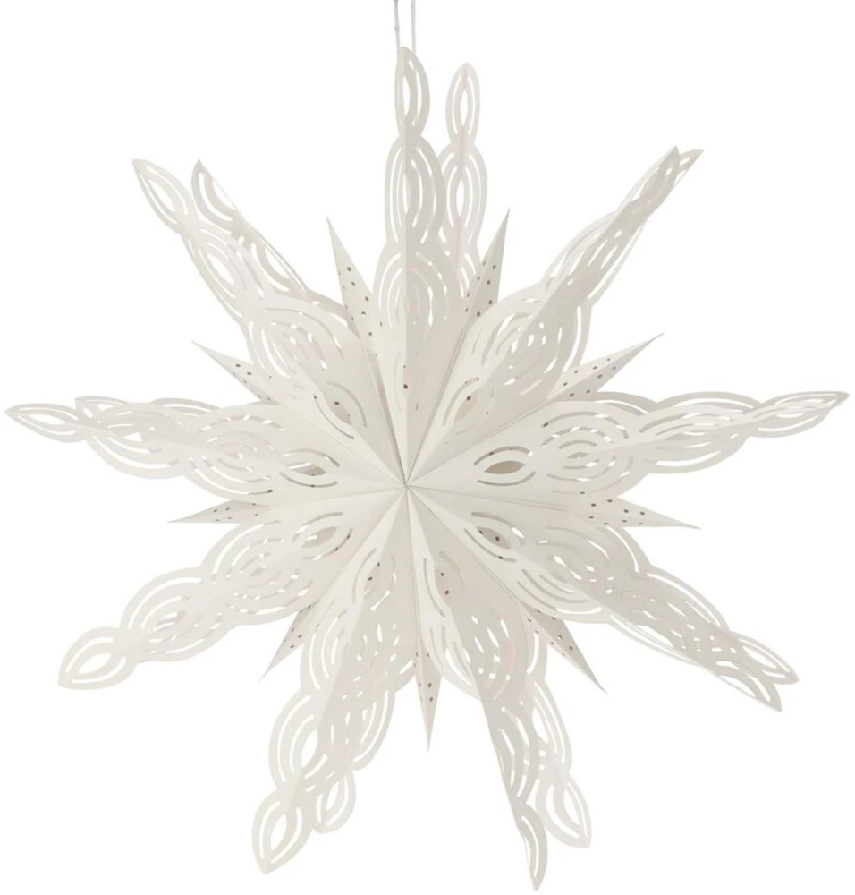 Christmas Decoration DEKORACINĖ ŽVAIGŽDĖ SNAIGĖ KABINAMA POPIERINĖ 75CM BALTA 9 KAMPŲ 1067957