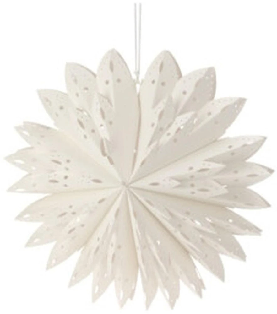 Christmas Decoration Kalėdinė dekoracija DEKORATYVINĖ ŽVAIGŽDĖ SNAIGĖ PAKABAMA POPIERINĖ 50CM BALTA 1067940