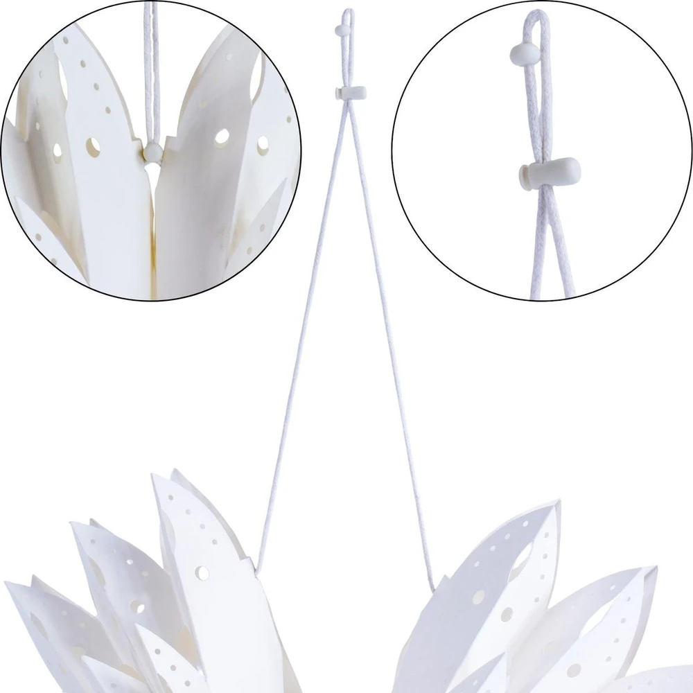 Christmas Decoration Kalėdinė dekoracija DEKORATYVINĖ ŽVAIGŽDĖ SNAIGĖ PAKABAMA POPIERINĖ 50CM BALTA 1067940