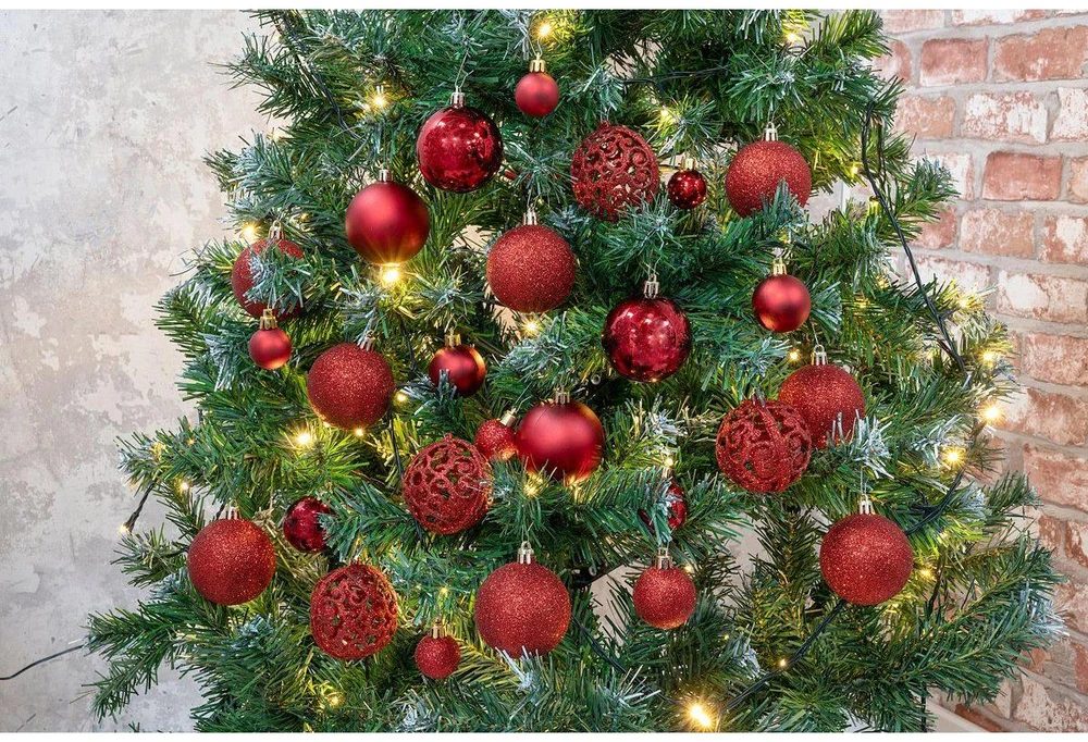 Christmas Decoration Raudoni Kūčių Įdėkliukai 6 cm, 35 vnt. - Kalėdų Dekoracijos