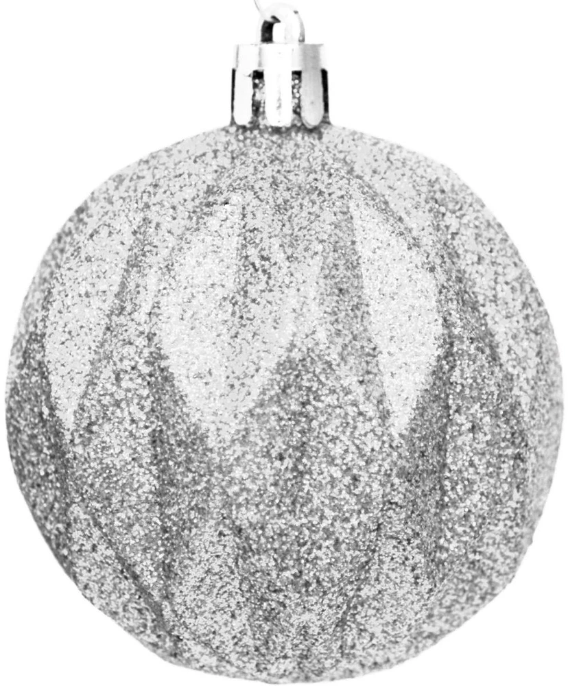 Christmas Decoration Plastikiniai sidabriniai kalėdiniai burbulai 6 cm