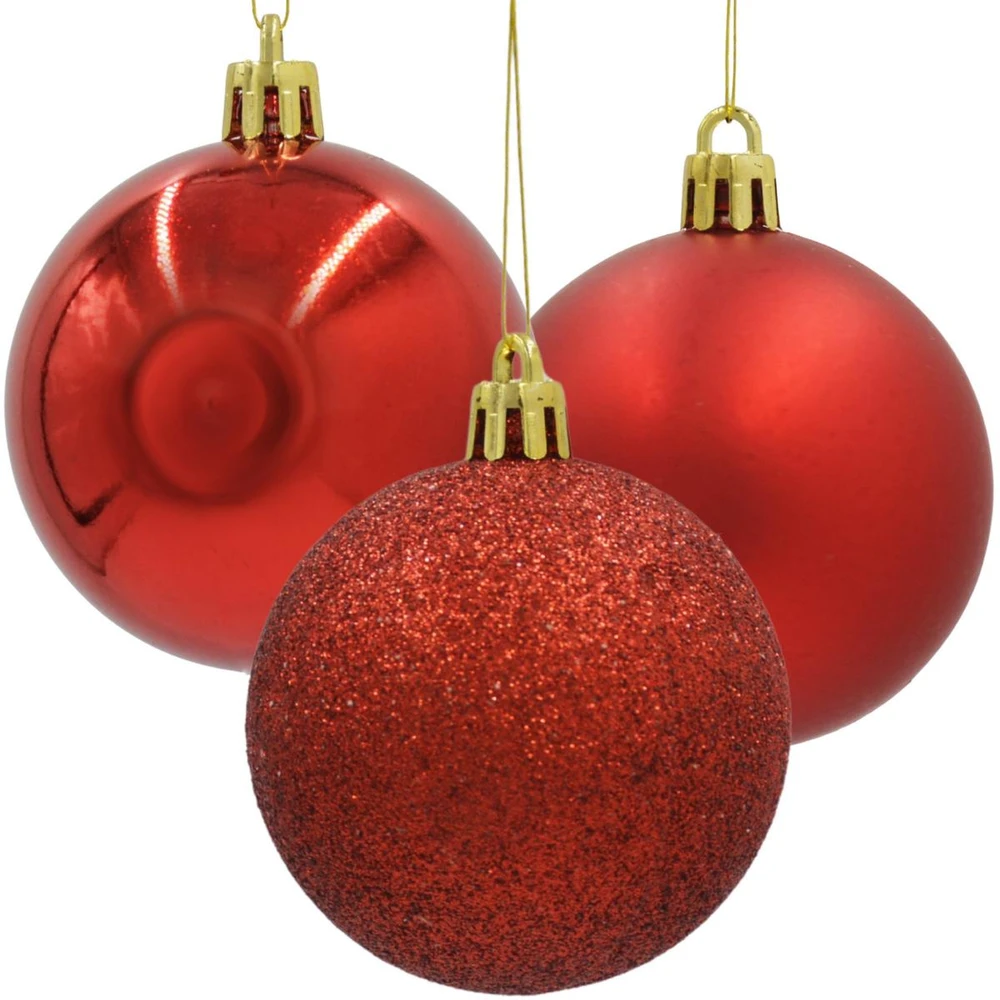 Christmas Decoration Kalėdiniai Žaislai Rinkinys 12 Vnt. Raudoni 6 cm