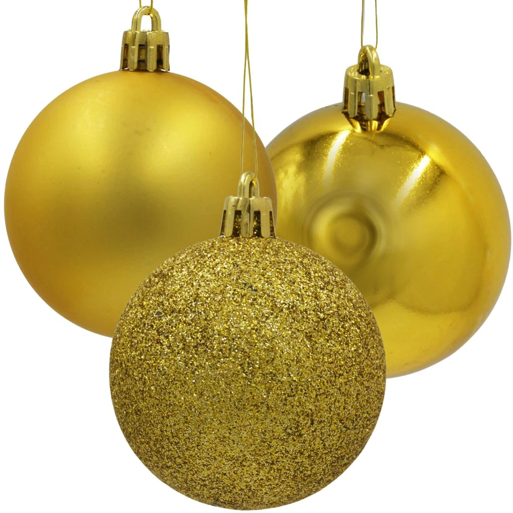 Christmas Decoration Neišardomos Kalėdinės Burbuliukai 12 vnt 6 cm Auksiniai