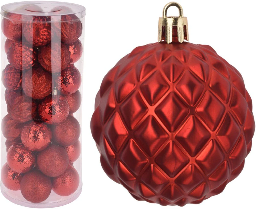 Christmas Decoration Raudoni Kūčių Įdėkliukai 6 cm, 35 vnt. - Kalėdų Dekoracijos