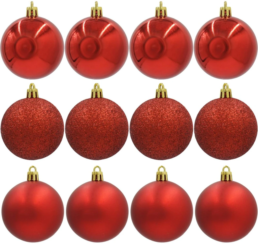 Christmas Decoration Kalėdiniai Žaislai Rinkinys 12 Vnt. Raudoni 6 cm